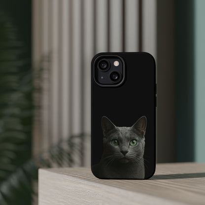 Russian Blue Cat Phone Case — Magnetic Impact-Resistant iPhone Cover