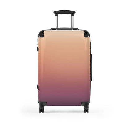 Gradient Ombre Carry-On Suitcase — Sunset Pink to Plum Travel Luggage