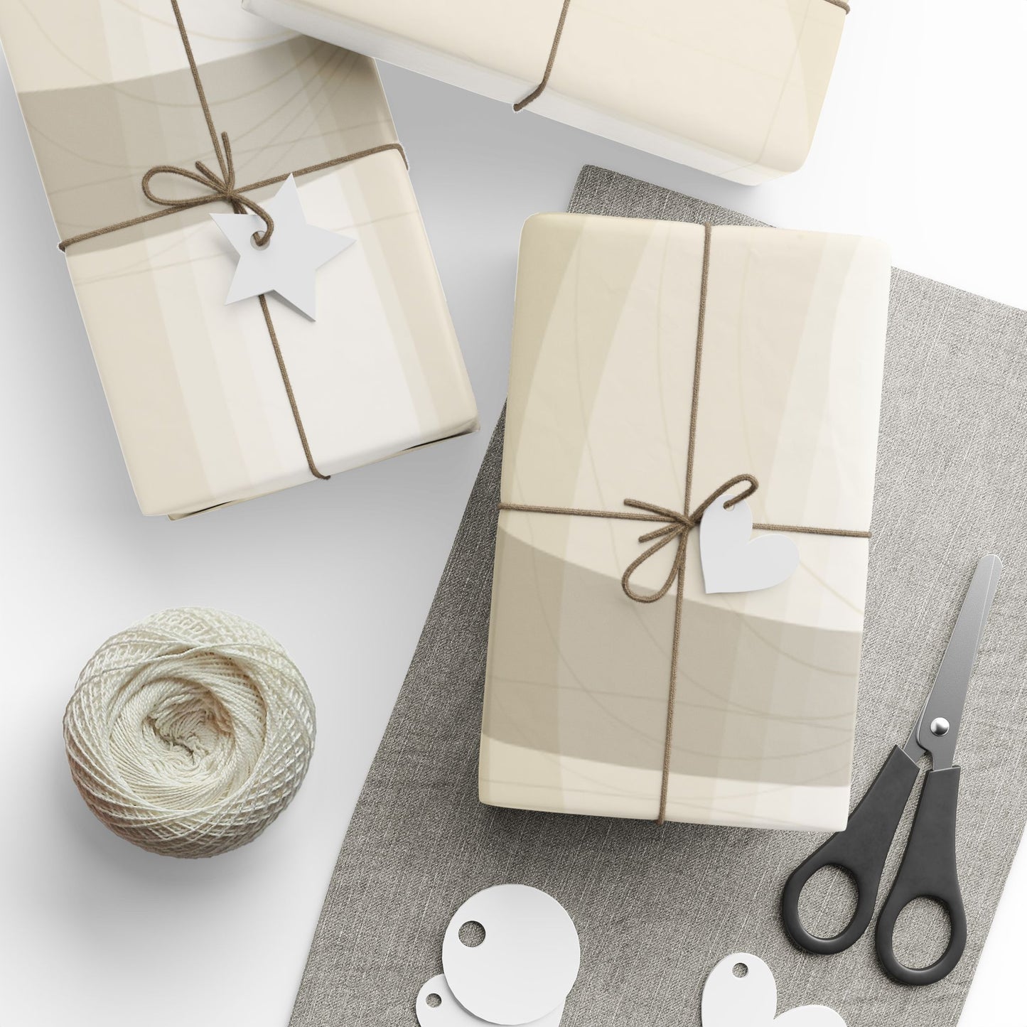 Neutral Abstract Circles Wrapping Paper