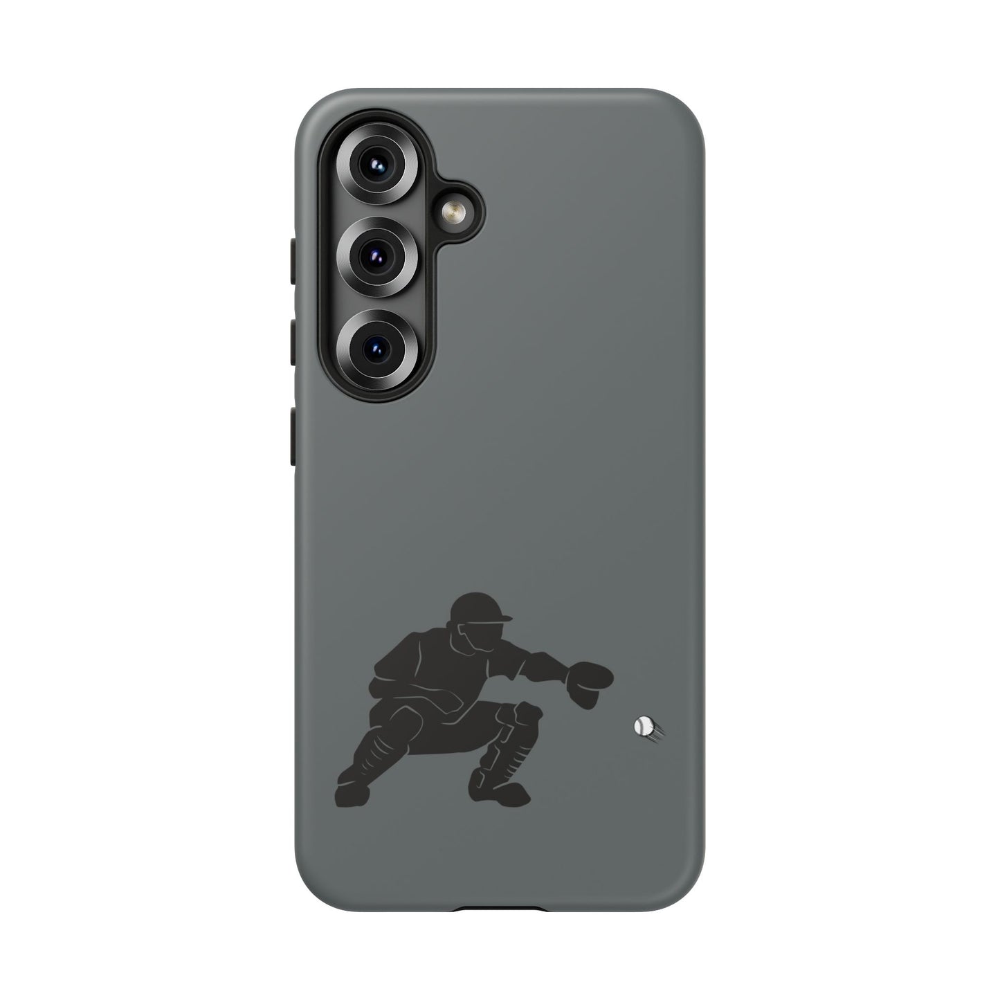 Printify Baseball Catcher phone case, tough protective cover with baseball glove and ball design for iPhone and Android models.