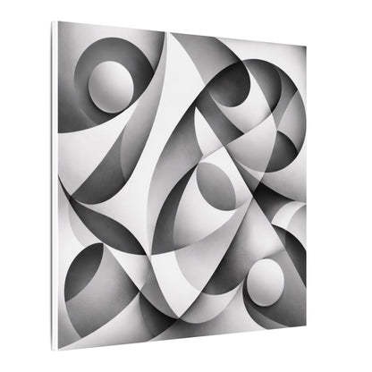 Monochrome Abstract Geometric Art Matte Canvas