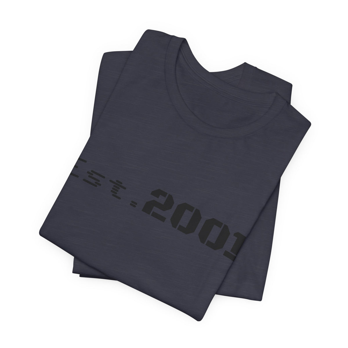 Retro minimalistic Est. 2001 graphic T-shirt by Printify featuring a clean design and bold birth year text.