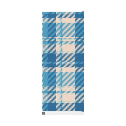 Blue Plaid Wrapping Paper Roll – Classic Plaid Gift Wrap for Birthdays & Holidays