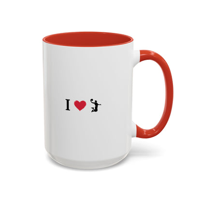 I Love Basketball Coffee Ceramic Mug, Cute Coffee Lover Gift, Personalized Mug for Fun, Black Accent Mug for Birthdays, Holidays, Office - TRV