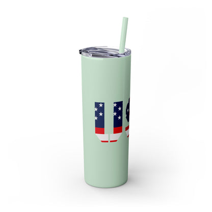 Skinny Tumbler — USA Flag 20oz Straw Tumbler (Patriotic Travel Cup)