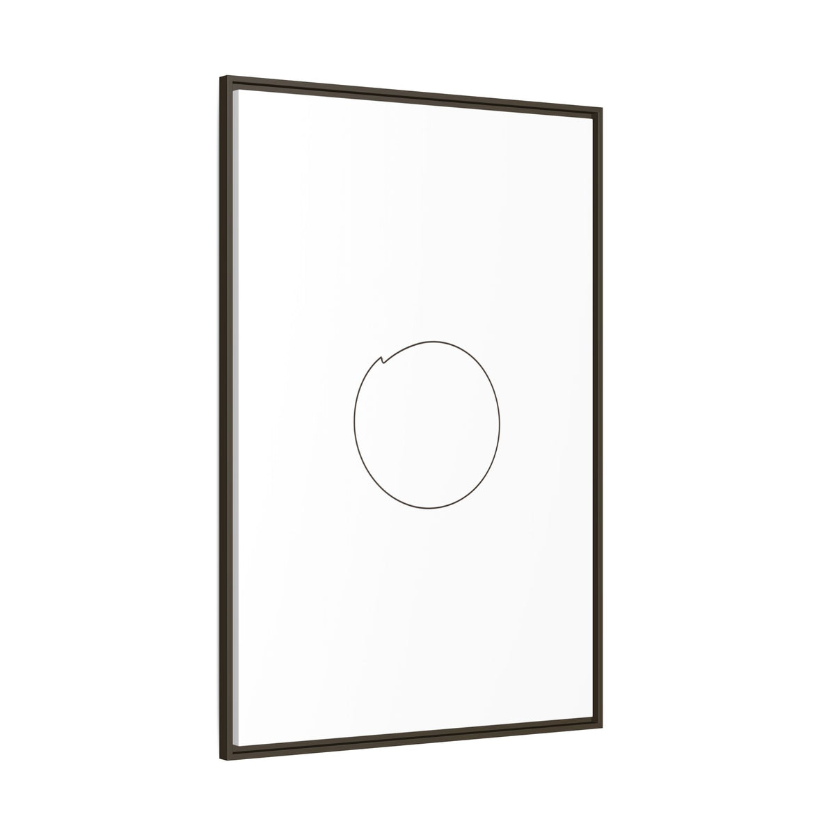 Framed matte canvas wall art featuring a minimalist circular line design by Printify, perfect for modern home decor.