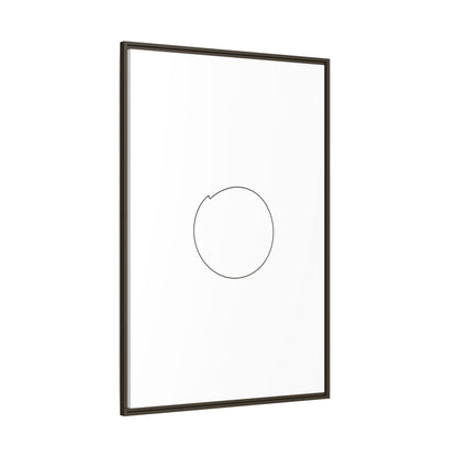 Framed matte canvas wall art featuring a minimalist circular line design by Printify, perfect for modern home decor.