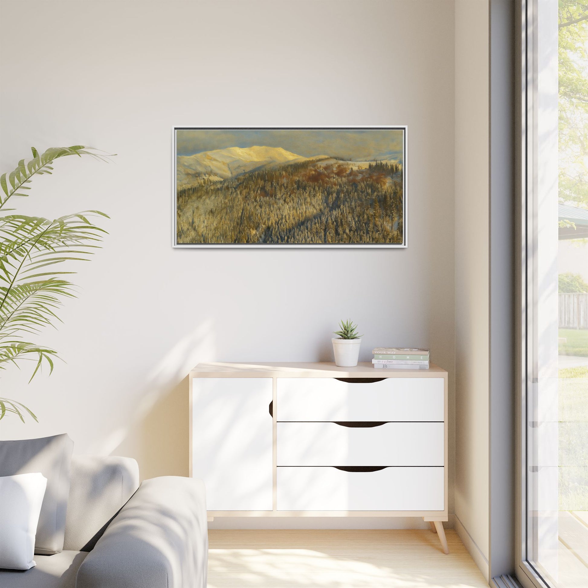 Framed Mountain Canvas Art, Perfect for Home Decor, Nature Wall Art, Gift for Nature Lovers, Cozy Atmosphere - TRV