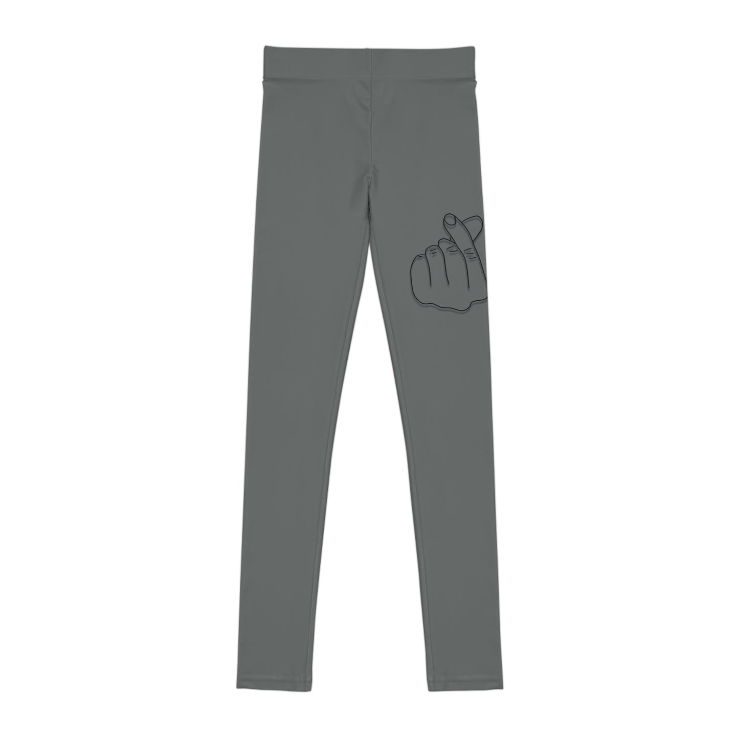 Hand Gesture Youth Leggings, Trendy Kids Pants, Cool Children's Activewear, Graphic Print Tights, Stylish Girls Leggings