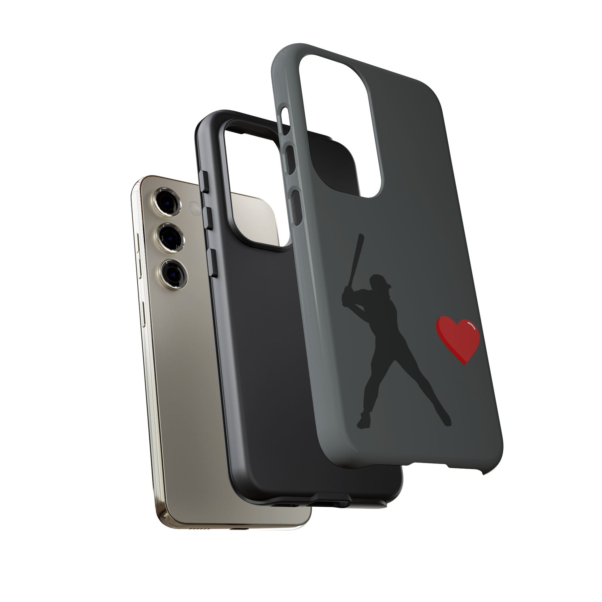 Printify Baseball Love phone case featuring sports-themed design, durable case for sports fans, perfect Father's Day gift.