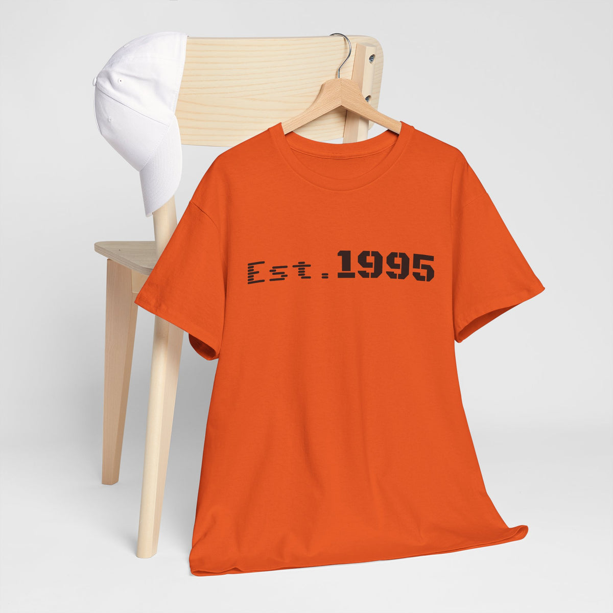 Vintage Est. 1995 T-shirt by Printify featuring minimalist design, born in 1995 birthday shirt, casual unisex tee.