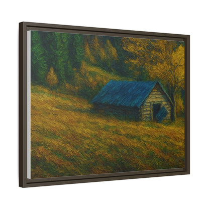 Framed Matte Canvas Print, Rustic Artwork, Farmhouse Decor, Nature Wall Art, Gift for Home, Autumn Decor, Landscape Painting