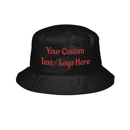 Embroidered personalized bucket hat by Printify featuring custom text, stylish sun hat perfect for sun protection and fashion.