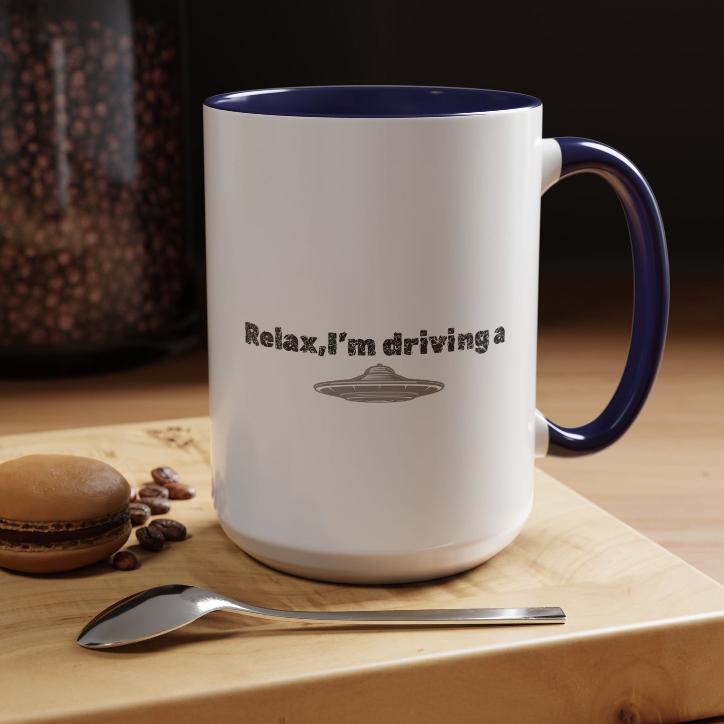 Coffee Mug — “Relax, I’m Driving” UFO Accent Ceramic Mug (11/15 oz)