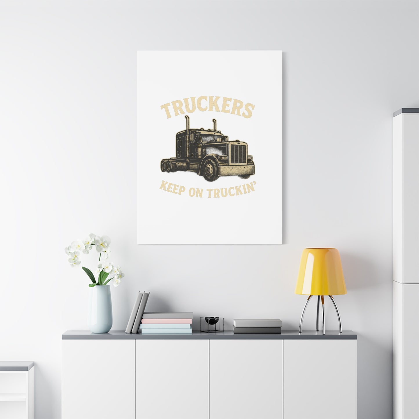 Truckers Canvas Wall Art, Keep on Truckin' Decor, Gift for Drivers, Trucking Artwork, Transportation Gift - TRV
