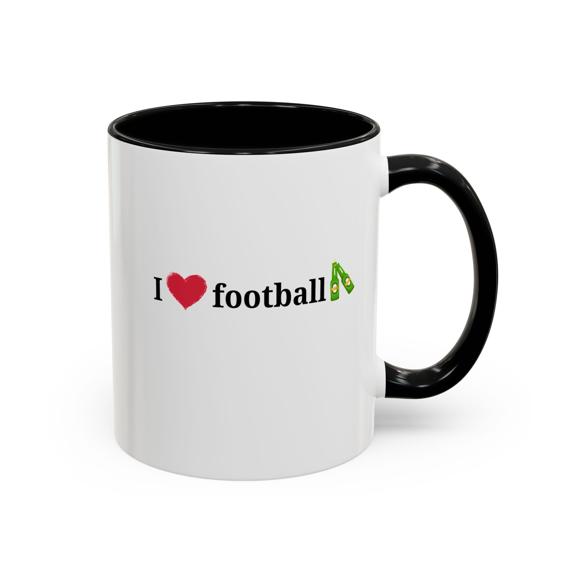 I Love Football Accent Coffee Mug, Perfect Gift for Sports Lovers, Football Enthusiasts, Unique Mug for Game Days, Home or Office Decor - TRV