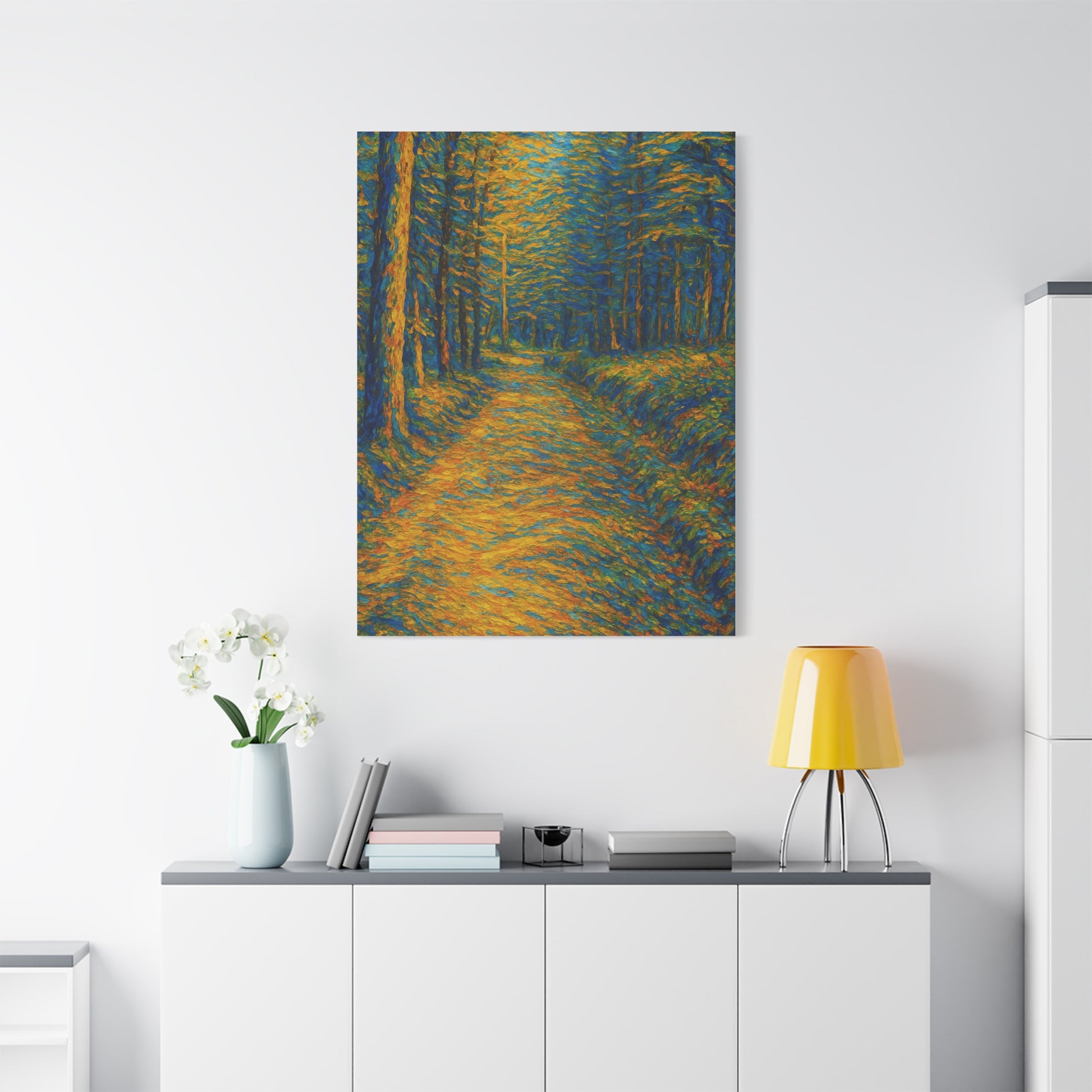 Van Gogh Style Forest Canvas Art | Nature Wall Decor, Home Office Accent, Gift for Nature Lovers, Gallery Wrapped, Living Room Wall Art - TRV