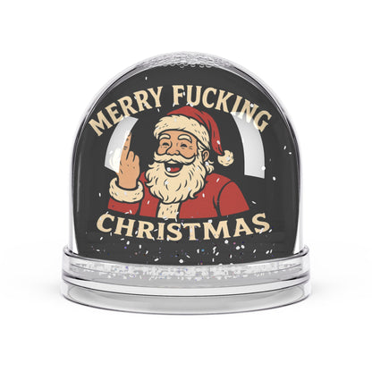 Humorous Christmas Snow Globe, Festive Holiday Décor, Santa Snow Globe, Unique Gift for Friends, Funny Christmas Décor - TRV