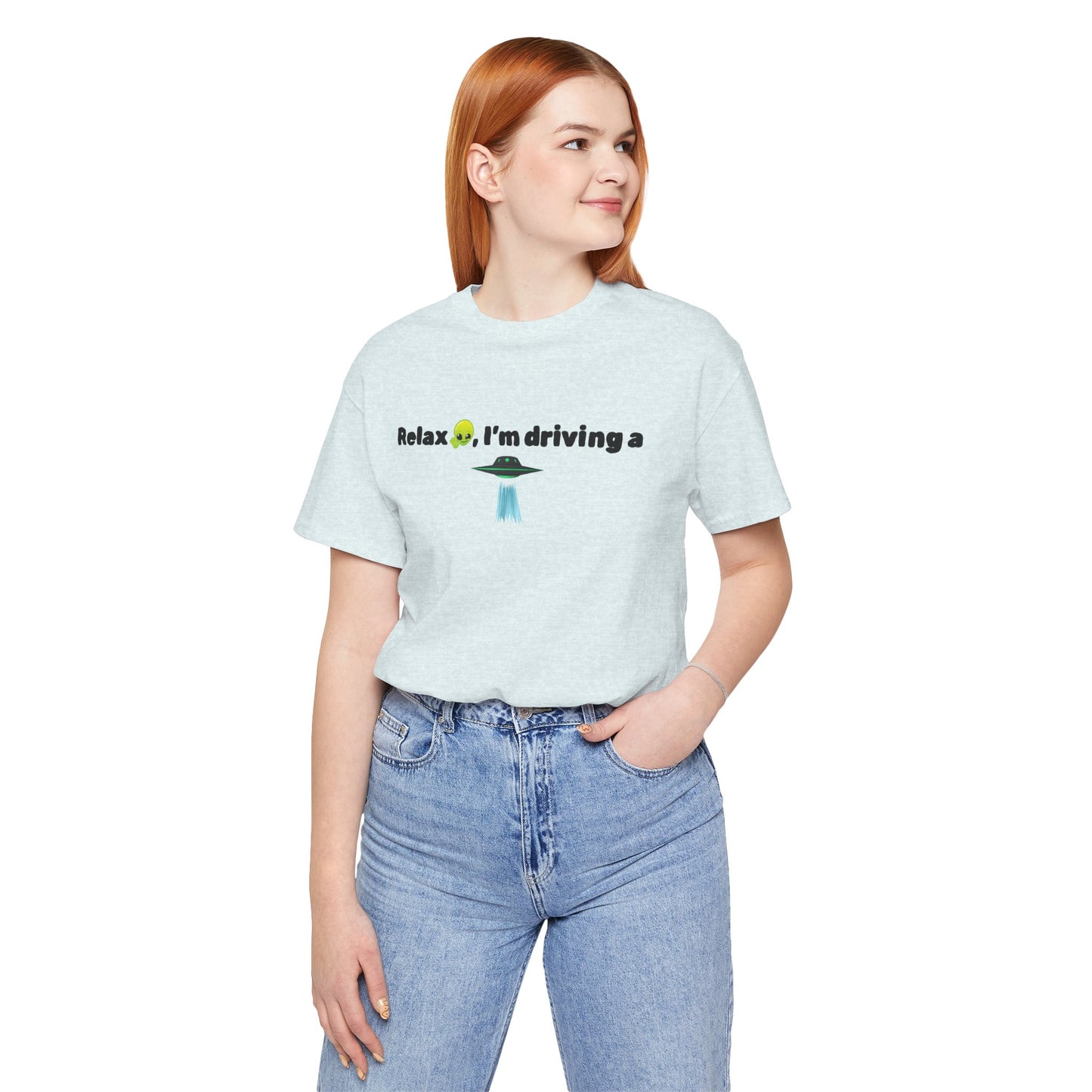 Alien Driving Unisex Tee - Fun Casual Shirt, Gifts for UFO Lovers, Quirky Humor T-Shirt, Perfect for Road Trips, Unique Birthday Present