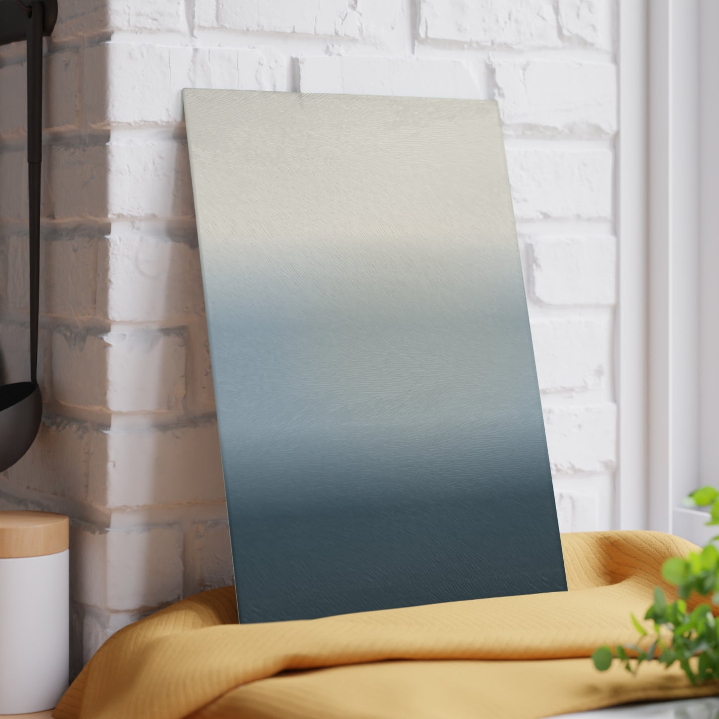 Neutral Gradient Ombre Glass Cutting Board | Blue Gray Kitchen Countertop