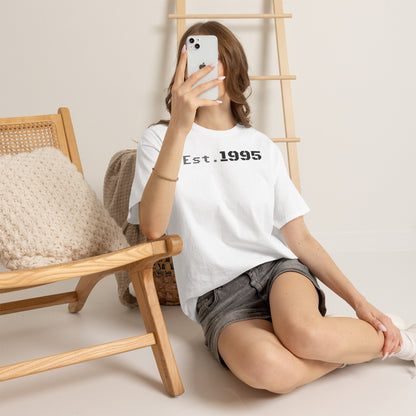 Unisex Heavy Cotton Tee - Est. 1995, Vintage Birthday Gift, Customizable Tee, Retro Unisex Shirt, Casual Everyday Wear