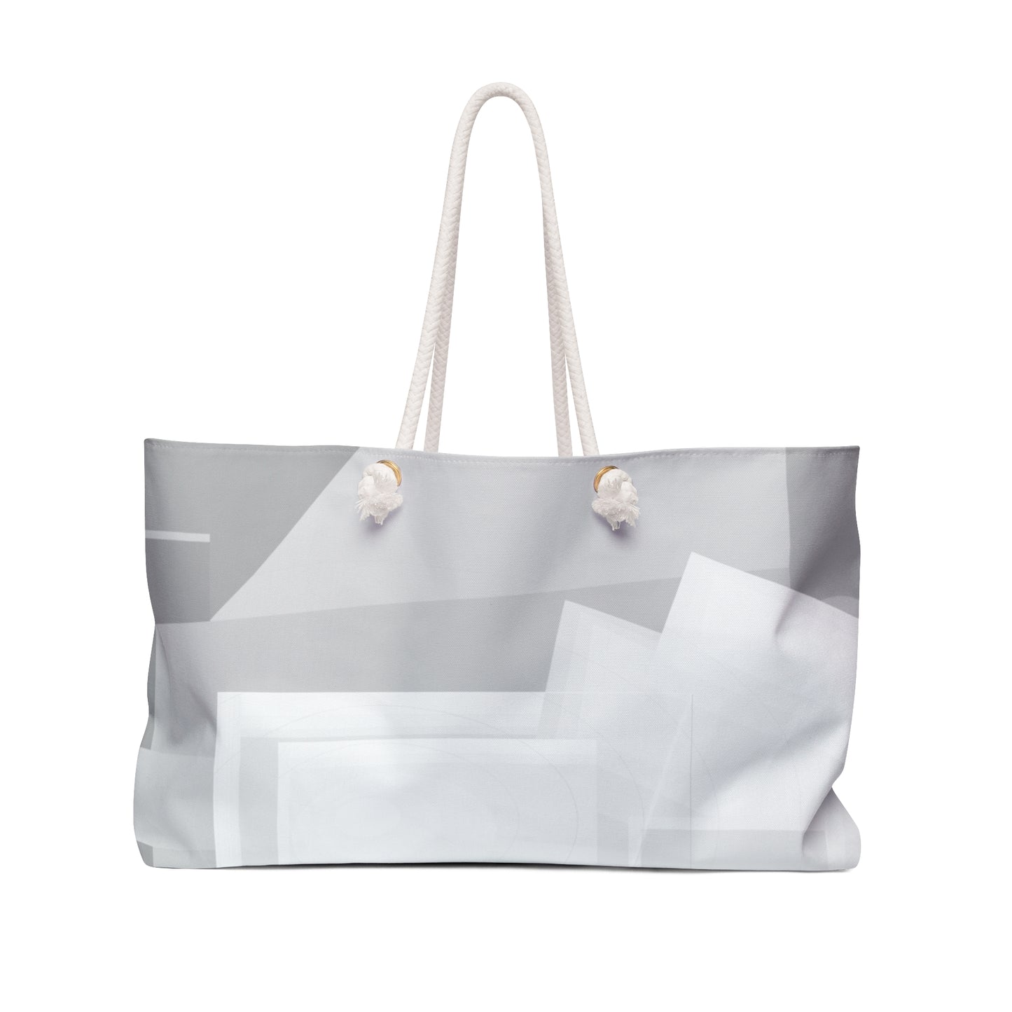 Abstract Geometric Gray Pattern Weekender Bag | Neutral Travel Tote