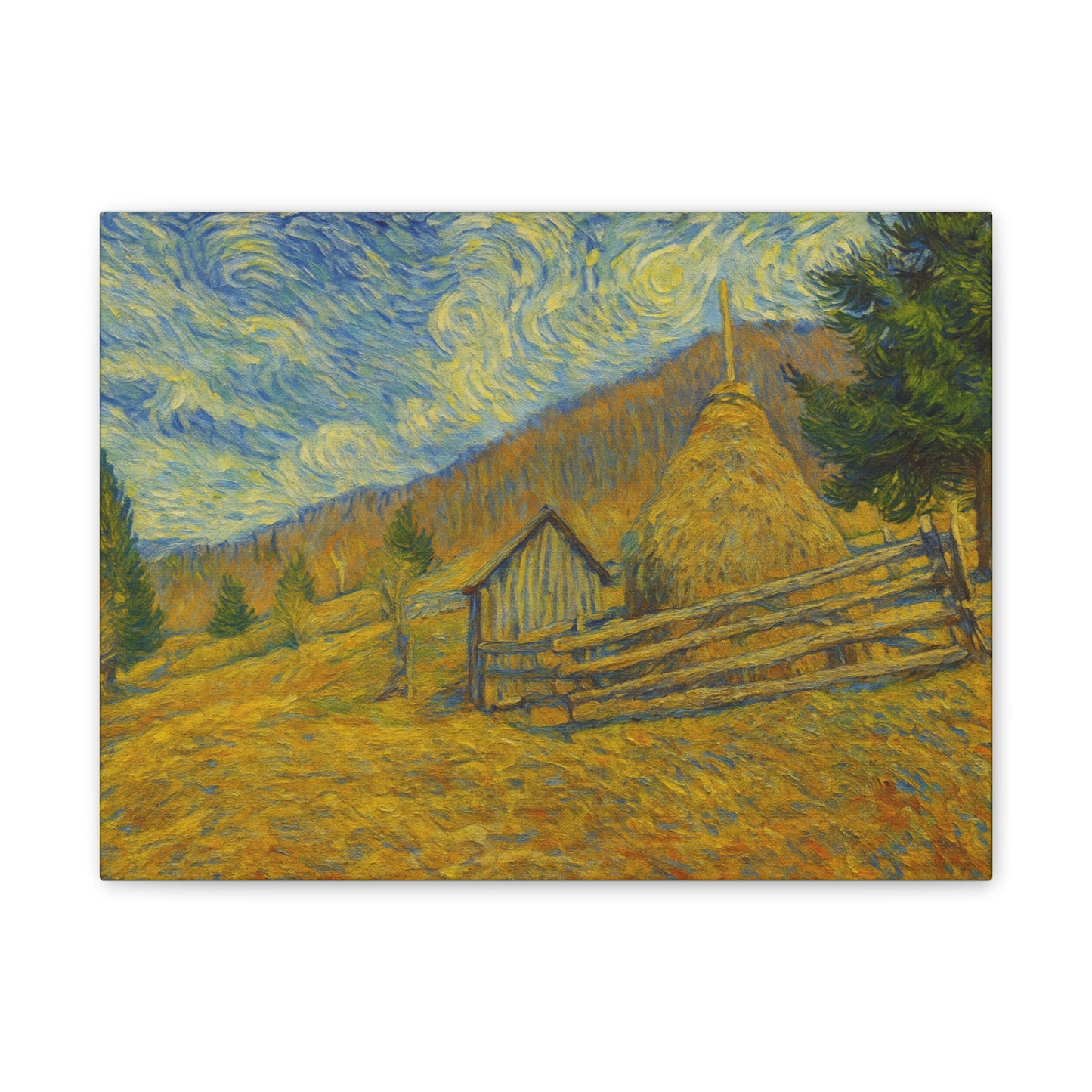 Vincent Van Gogh Inspired Canvas Print, Rustic Home Decor, Wall Art, Gift for Art Lovers, Country Landscape, Unique Art Piece - TRV