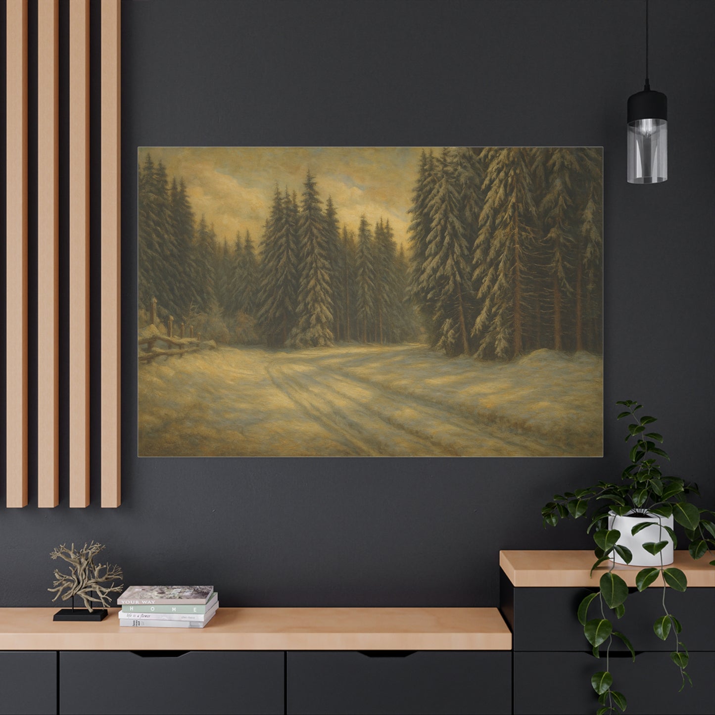 Scenic Forest Canvas Art, Nature Decor for Home, Cozy Wall Art, Perfect Gift for Nature Lovers, Rustic Cabin Decor, Winter Landscape Print - TRV