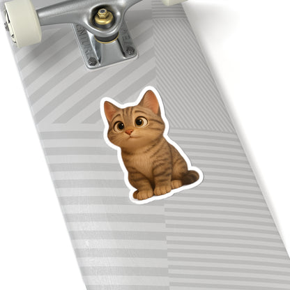 Adorable Cat Kiss-Cut Stickers, Cute Cat Decor, Pet Lover Gifts, Laptop Stickers, Kids' Room Decor - TRV