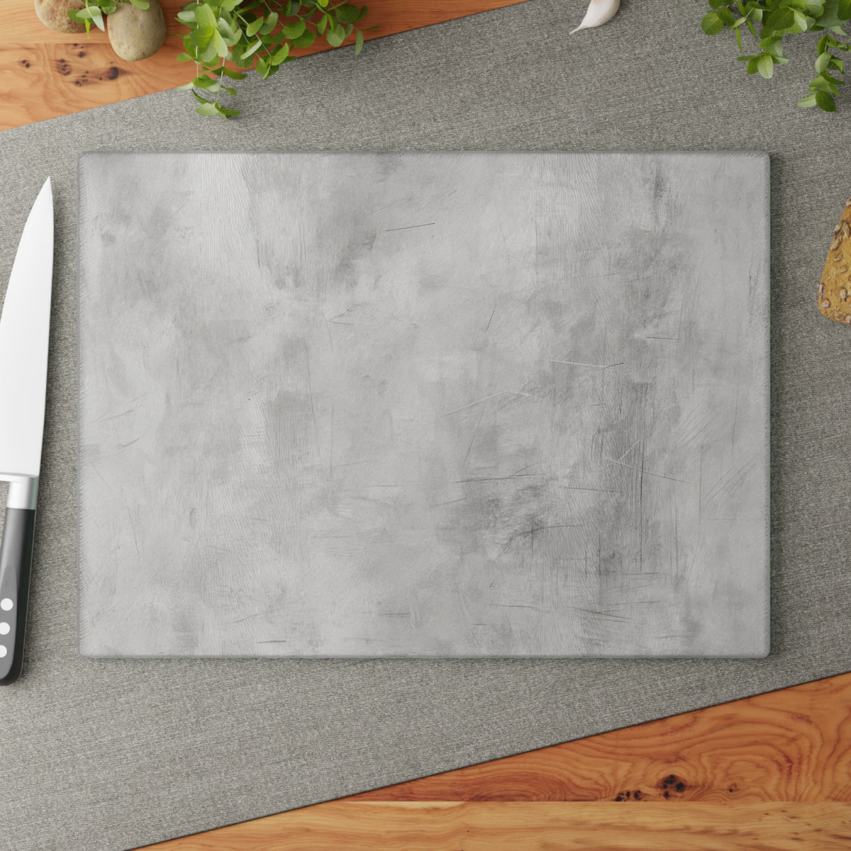 Gray Marble Glass Cutting Board — Modern Kitchen Counter Protector