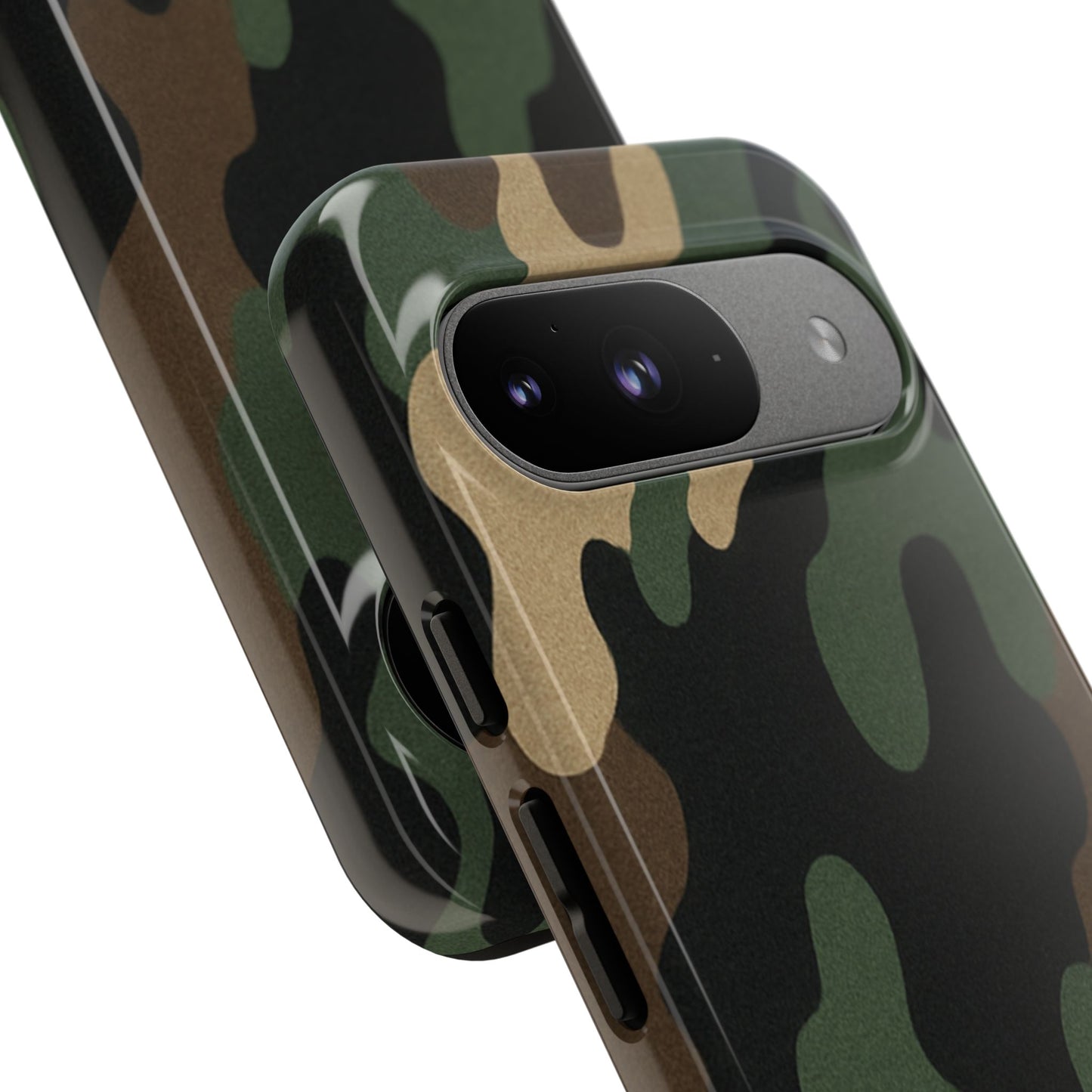 Rugged military green camo phone case by Printify, durable protective cover for smartphones with a tough camouflage design.