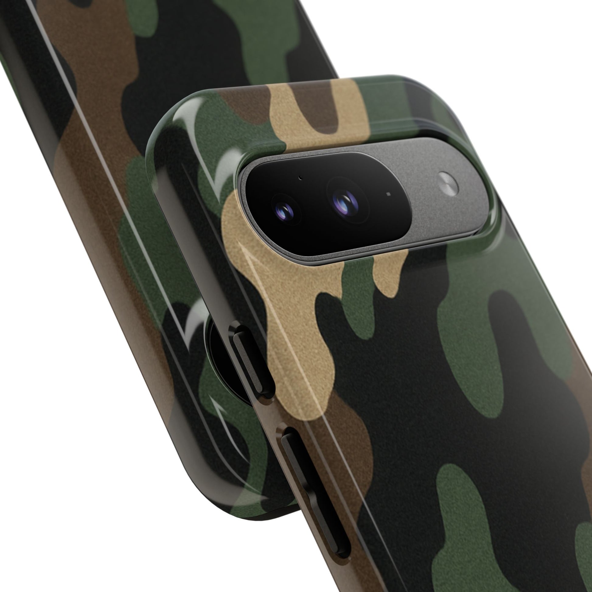 Rugged military green camo phone case by Printify, durable protective cover for smartphones with a tough camouflage design.