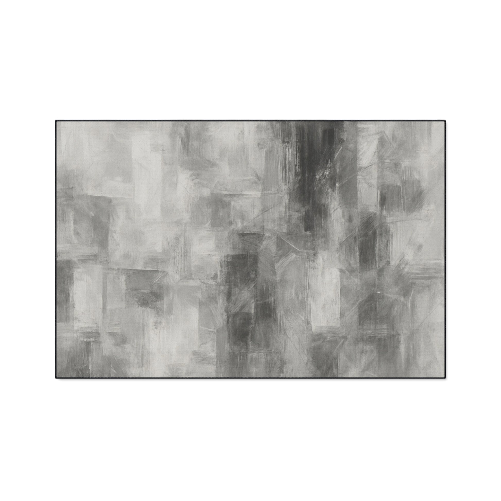 Modern abstract print floor mat by Printify, heavy-duty rug for kitchen or entryway with bold geometric design.