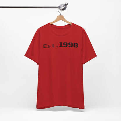 Est. 1998 Unisex Short Sleeve Tee, Vintage Style T-Shirt, Birthday Gift, Casual Wear, Retro Fashion, Unisex Apparel
