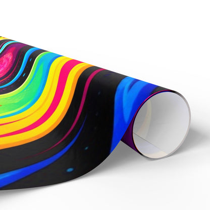 Vibrant Rainbow Swirl Wrapping Paper Roll — Abstract Colorful Gift Wrap