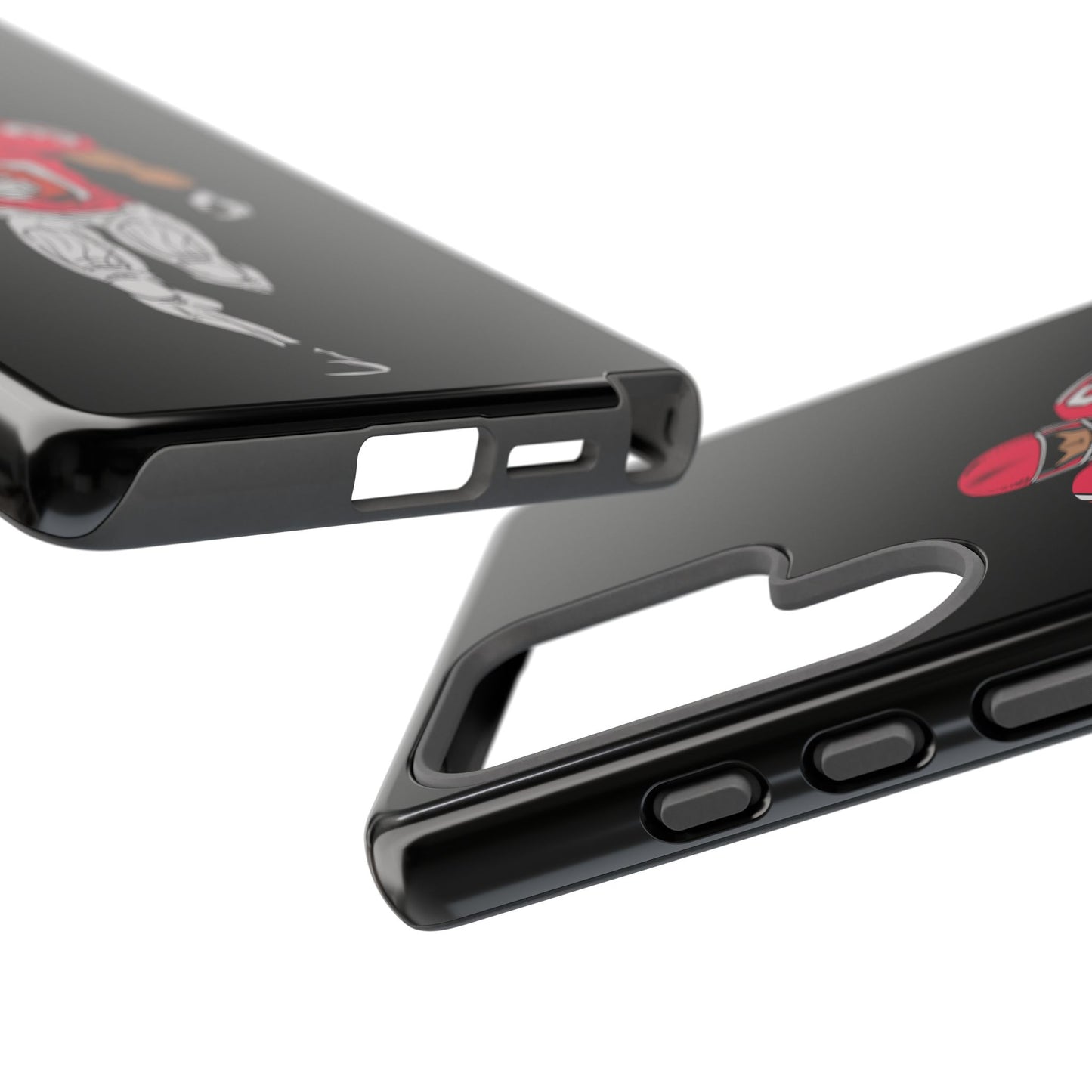Black football player tough phone case for iPhone, durable protective sports design by Printify.
