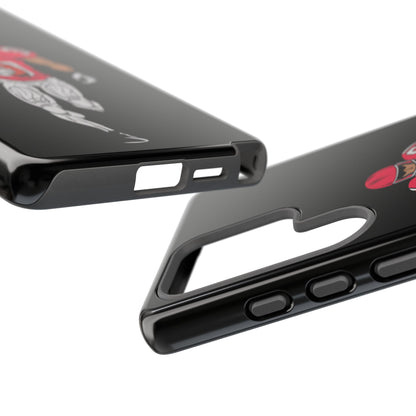 Black football player tough phone case for iPhone, durable protective sports design by Printify.
