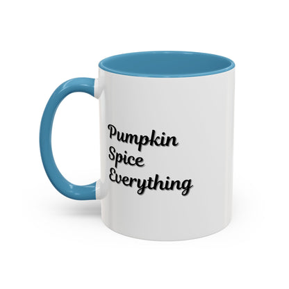 Printify pumpkin spice coffee mug featuring seasonal fall design, 11oz ceramic accent mug with pumpkin and spice motifs.