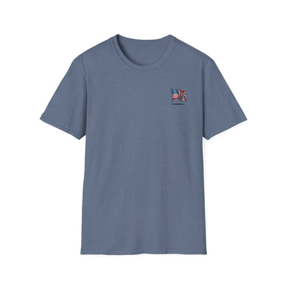Patriotic Unisex Softstyle T-Shirt, American Flag Tee, USA Pride Shirt, Perfect for Independence Day, Casual Wear - TRV
