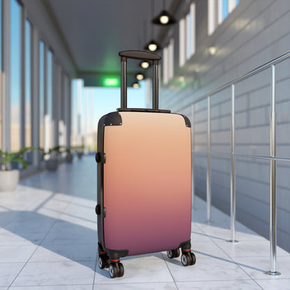 Gradient Ombre Carry-On Suitcase — Sunset Pink to Plum Travel Luggage