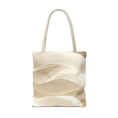 Cream Abstract Waves Tote Bag | Neutral Swirl Pattern