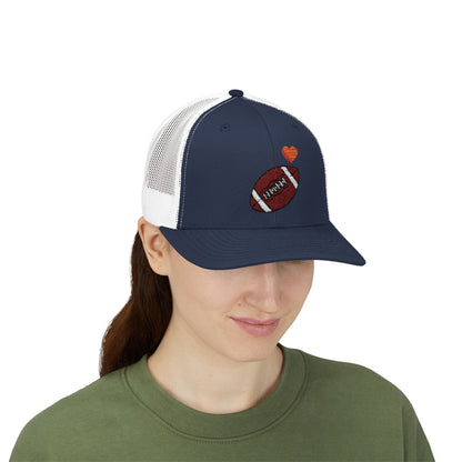 Football Love Snapback Trucker Cap, Sports Hat, Gift for Sports Fans, Casual Wear, Outdoor Activities - TRV