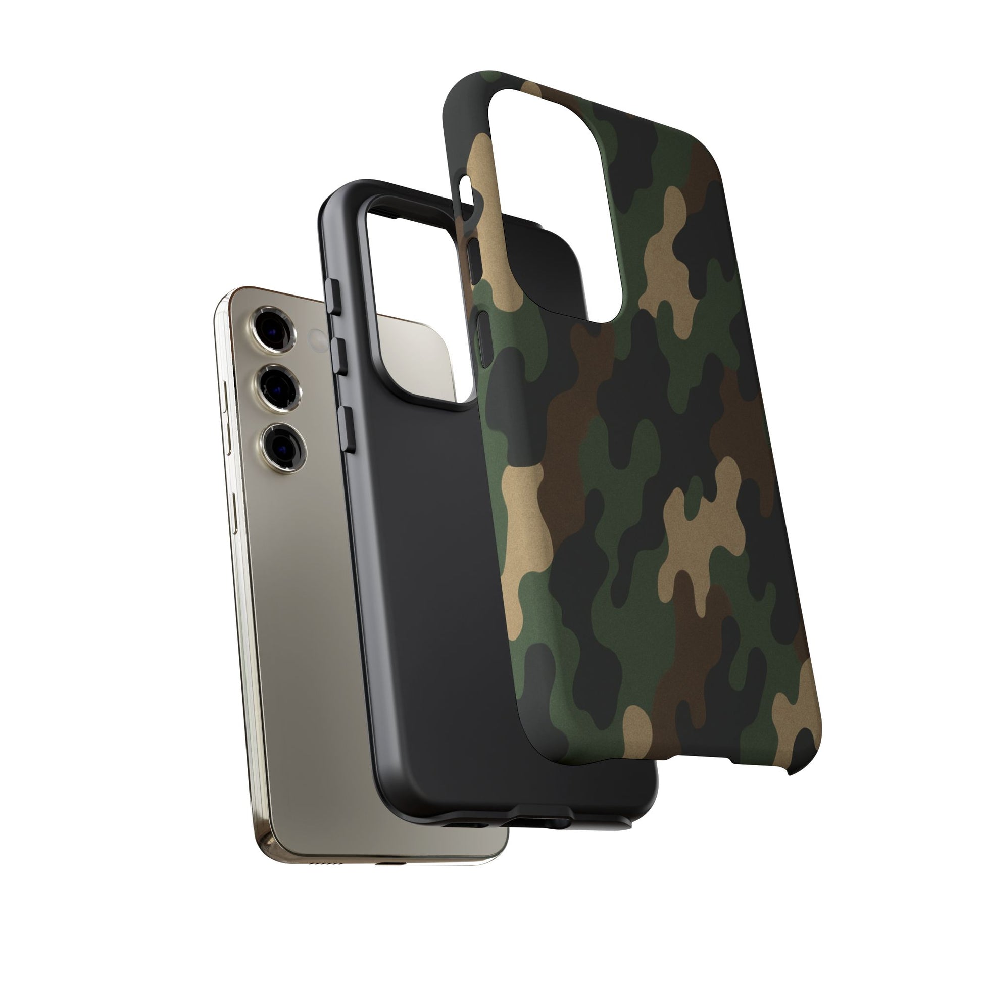 Camouflage tough phone case by Printify with rugged camo design, protective cover for smartphones, durable and stylish.