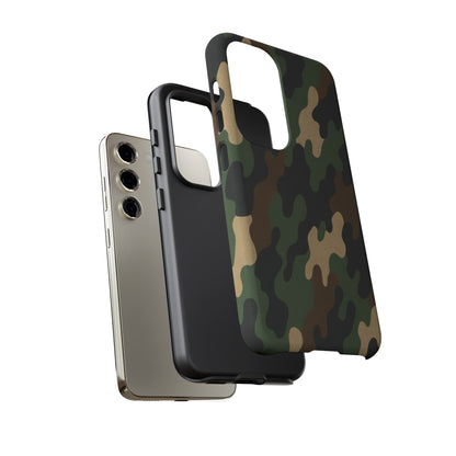 Camouflage tough phone case by Printify with rugged camo design, protective cover for smartphones, durable and stylish.
