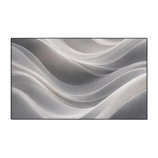 Abstract gray wave floor mat by Printify, modern home decor entryway rug with non-slip backing and stylish wave design.
