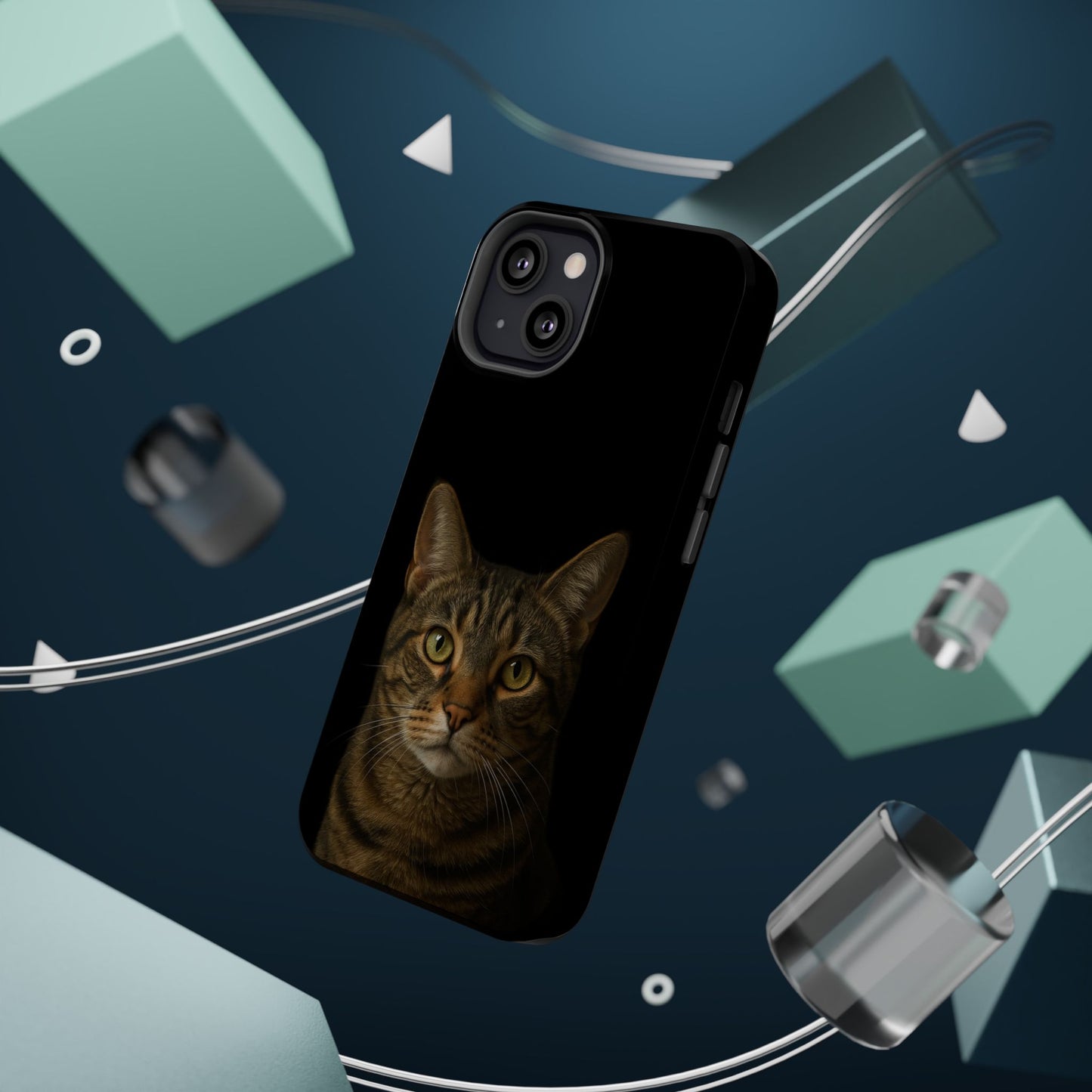 Magnetic Impact-Resistant Phone Case — Realistic Tabby Cat Portrait