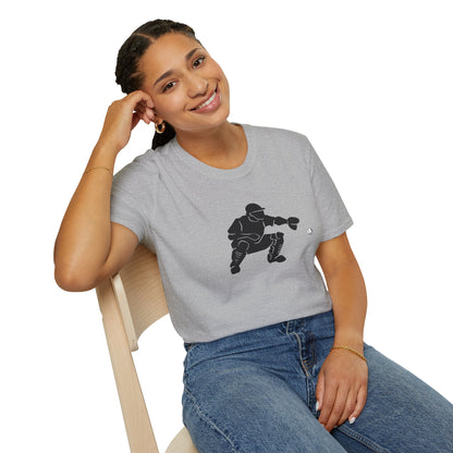 Baseball Catcher Unisex Softstyle T-Shirt, Sports Apparel, Gift for Athletes, Workout Gear, Casual Wear, Special Occasions