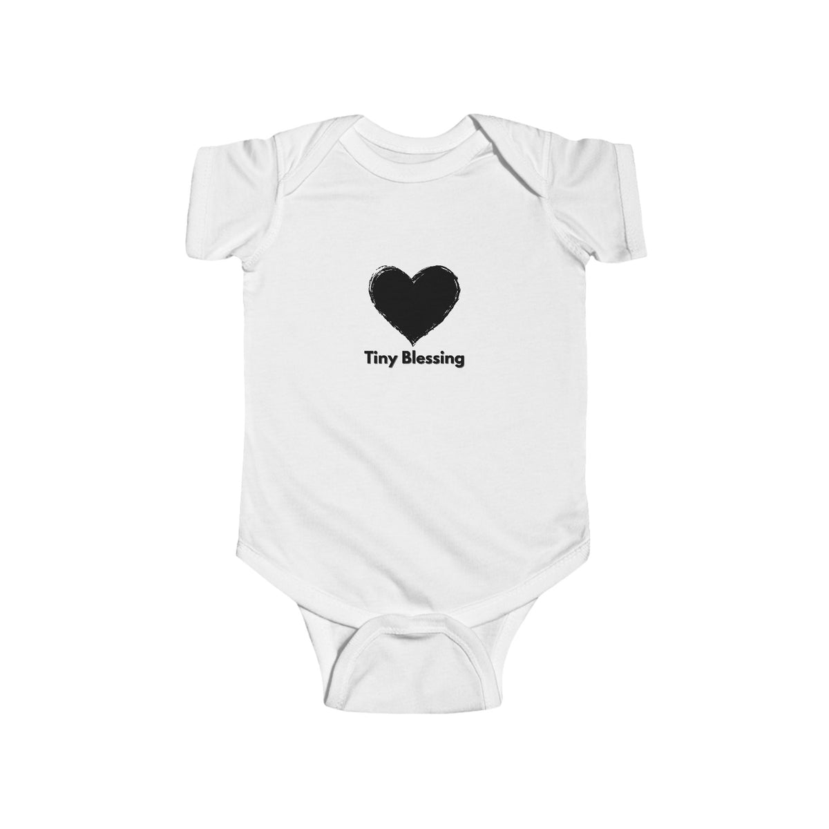 Printify Tiny Blessing infant bodysuit for babies, soft kids clothes with adorable design, perfect gift for new parents.