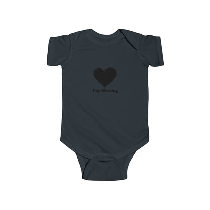 Printify Tiny Blessing infant bodysuit for babies, featuring soft fabric and adorable design, perfect for newborns and new parents.