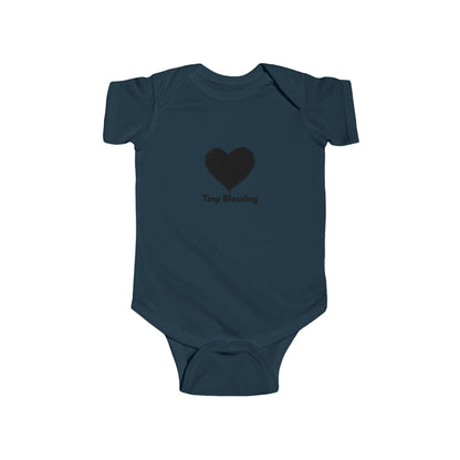 Printify Tiny Blessing infant bodysuit for babies, soft kids clothing ideal for new parents, featuring adorable design and comfortable fit.